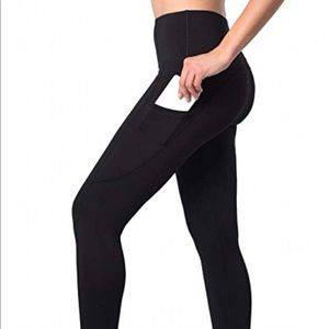 90 Degree by Reflex Black leggings w/ Pockets 7/8